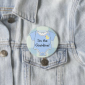 Blue Plaid Baby shower oma Ronde Button 7,6 Cm (In situ)