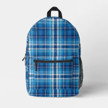 Blue Plaid Back Pack
