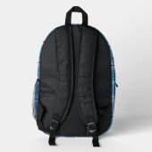 Blue Plaid Back Pack Bedrukte Rugzak (Achterkant)