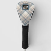 Blue Plaid Beste Hond Papa Custom Foto Golfheadcover (Voorkant)