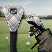 Blue Plaid Beste Hond Papa Custom Foto Golfheadcover