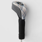 Blue Plaid Beste Hond Papa Foto Vaderdag Golfheadcover (Schuin)