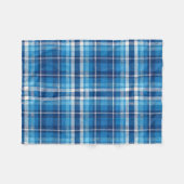 Blue Plaid Boerderij Stijl Fleece Deken (Voorkant (Horizontaal))