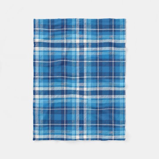 Blue Plaid Boerderij Stijl Fleece Deken (Voorkant)