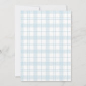 Blue Plaid Bow Verjaardag Uitnodiging (Achterkant)