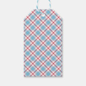 Blue plaid cadeau label cadeaulabel (Voorkant)
