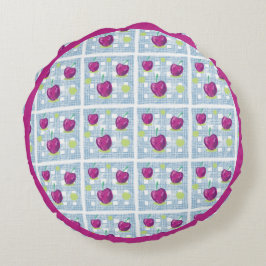 Blue Plaid CheRry-Sierkussen Rond Kussen