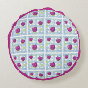 Blue Plaid CheRry-Sierkussen Rond Kussen
