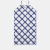 Blue Plaid Christmas Cadeaulabel (Achterkant)
