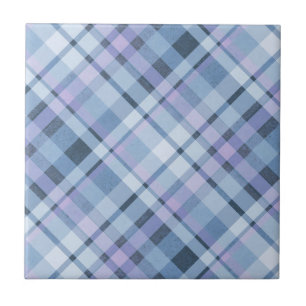 Blue Plaid distressed grungy blue tartan Tegeltje