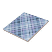 Blue Plaid distressed grungy blue tartan Tegeltje (Zijkant)