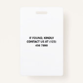 Blue Plaid Foto ID School Leraar Badge (Achterkant)