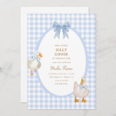 Blue Plaid Gekke Goose Coquette Verjaardag Kaart (Voorkant / Achterkant)