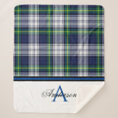 Blue Plaid gepersonaliseerd Sherpa Deken (Voorkant)