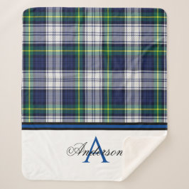 Blue Plaid gepersonaliseerd Sherpa Deken