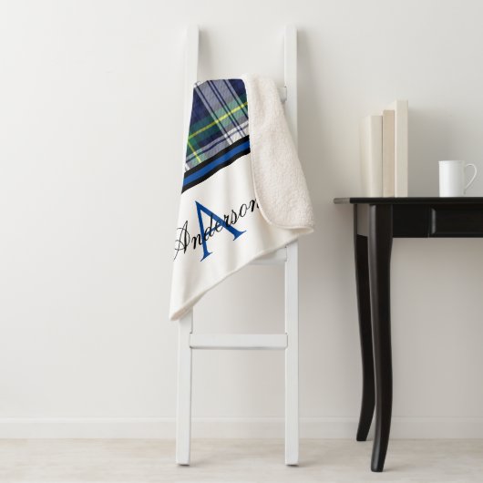 Blue Plaid gepersonaliseerd Sherpa Deken (In situ)