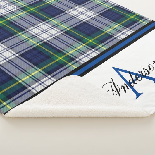 Blue Plaid gepersonaliseerd Sherpa Deken (3/4)