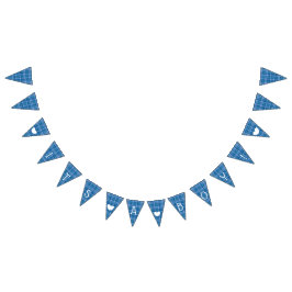 Blue Plaid Het is een Boy Baby shower Vlag Bunting Vlaggetjes