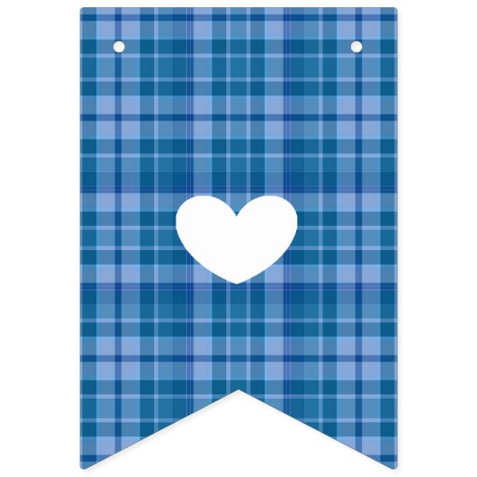 Blue Plaid Het is een Boy Baby shower Vlag Bunting Vlaggetjes (Derde vlag)