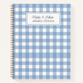 Blue Plaid Ideeën Familie Gepersonaliseerd Notitieboek