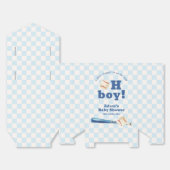 Blue Plaid Little Slugger Baseball Baby Shower  Bedankdoosjes (Ongevouwen)