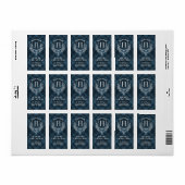 Blue Plaid Monogram Kerstretouradres Etiket (Full Sheet)