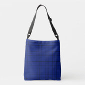 Blue plaid pattern crossbody tas (Achterkant)