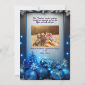 Blue Plaid Portrait Photo Christmas Holiday Card Feestdagenkaart (Voorkant)