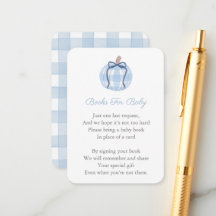 Blue Plaid Pumpkin Breng een boek Baby shower