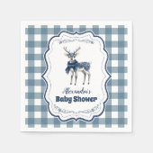 Blue Plaid Reindeer Baby shower Servet (Voorkant)
