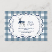 Blue Plaid Reindeer Diapper Raffle Informatiekaartje (Voorkant)