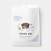 Blue Plaid Retro Country Baby Q Baby shower Bedankzakje (Voorkant)