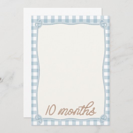 Blue Plaid Rodeo 10e maand Maandelijkse Kaart (Voorkant / Achterkant)