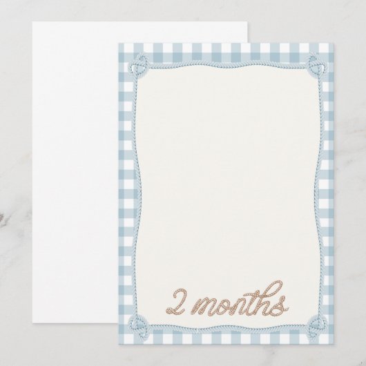 Blue Plaid Rodeo 2e maand Maandelijkse Kaart (Voorkant / Achterkant)