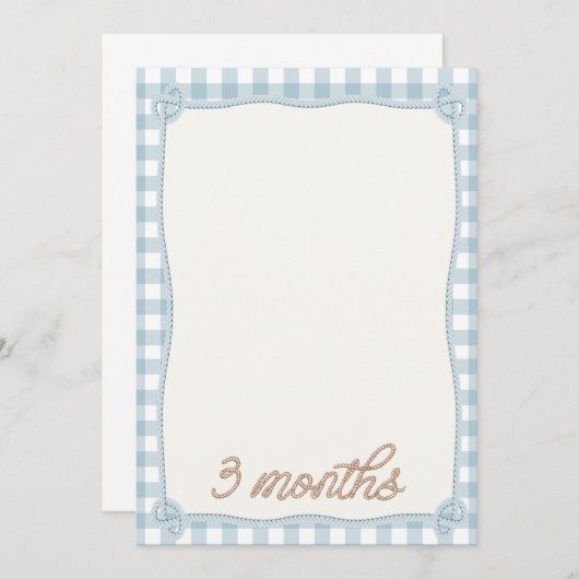  Blue Plaid Rodeo 3e maand Maandelijkse Kaart (Voorkant / Achterkant)