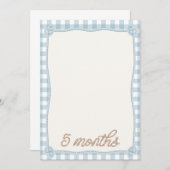 Blue Plaid Rodeo 5e maand Maandelijkse Kaart (Voorkant / Achterkant)