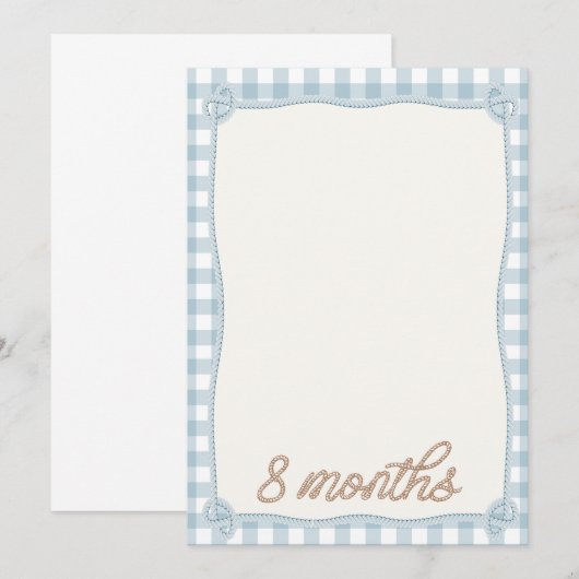 Blue Plaid Rodeo 8e maand Maandelijkse Kaart (Voorkant / Achterkant)