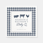 Blue Plaid Rustiek Baby shower Country BBQ Servet (Voorkant)