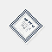 Blue Plaid Rustiek Baby shower Country BBQ Servet (Hoek)