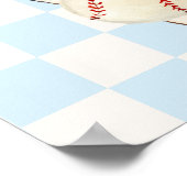Blue Plaid Slugger Baseball Baby Shower Welcome  Poster (Hoek)