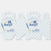 Blue Plaid Slugger Baseball Boy Baby Shower  Bedankdoosjes (Ongevouwen)