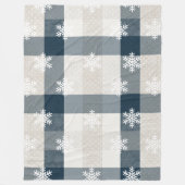 Blue Plaid Snowflake Kerstvakantie Fleece Deken (Voorkant)