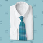 Blue Plaid-Stropdas Stropdas<br><div class="desc">Een vrolijk blauw plaid patroon stropdas. Draag het elke dag of voor speciale evenementen. © ArianeC Illustraties-Alle rechten voorbehouden</div>