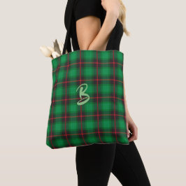 Blue Plaid Tartan Schotse Monogram Cool Canvas tas