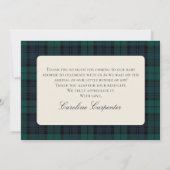 Blue Plaid Teddy Bear Baby Shower Thank You Card Bedankkaart (Achterkant)