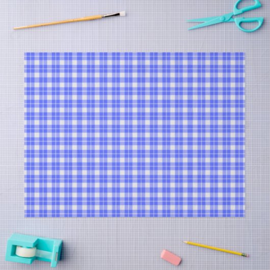 Blue Plaid Tissuepapier (Craft)