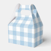 Blue Plaid Waterverf Rocking Horse Baby shower Bedankdoosjes (Achterkant)