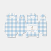 Blue Plaid Waterverf Rocking Horse Baby shower Bedankdoosjes (Uitgevouwen)