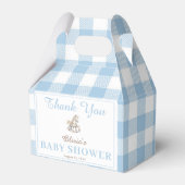 Blue Plaid Waterverf Rocking Horse Baby shower Bedankdoosjes (Voorkant Zijde)
