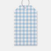 Blue Plaid Waterverf Rocking Horse Baby shower Cadeaulabel (Achterkant)